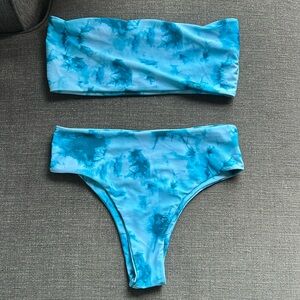Bandeau Blue Tie Dye Bikini
